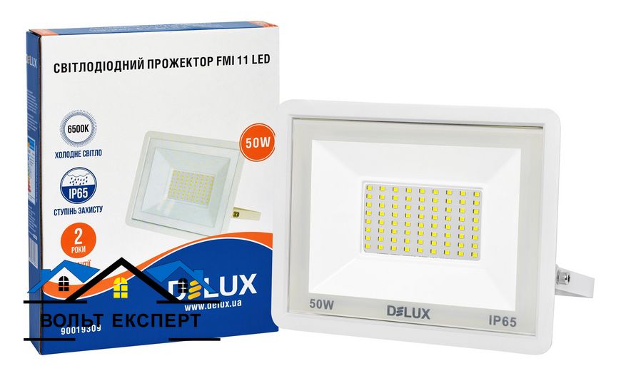 Світлодіодний прожектор DELUX FMI 11 LED 50Вт 6500K IP65 білий 90019309 фото