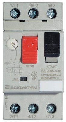 Автоматичний вимикач захисту двигуна УКРЕМ ВА-2005 М16 A0010050007 фото