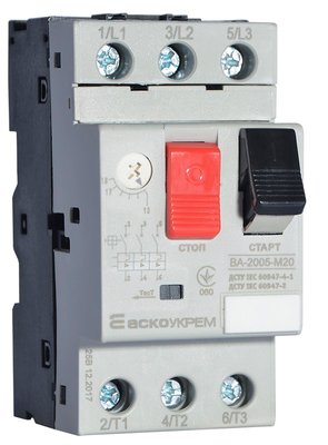 Автоматичний вимикач захисту двигуна УКРЕМ ВА-2005 М20 A0010050008 фото