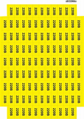Знак "220 В" жовтий 45х22 (на аркуші 113 шт) SES03018 фото