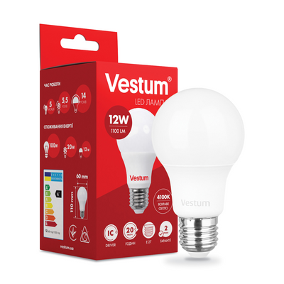 Світлодіодна лампа Vestum A60 12W 4100K 220V E27 1-VS-1103 1-VS-1103 фото