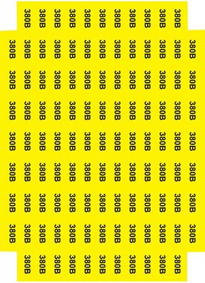 Знак "380 В" жовтий 45х22 (на аркуші 113 шт) SES03019 фото