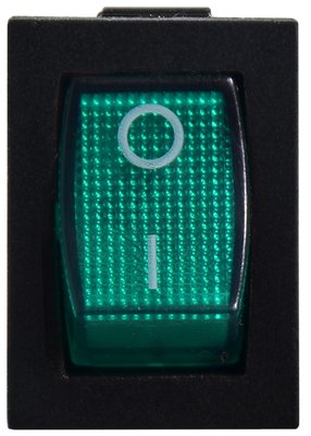 Перемикач 1-клавішний KCD1-2-101N GR/B 1 клав. з підсвічуванням (зелена) A0140040054 фото