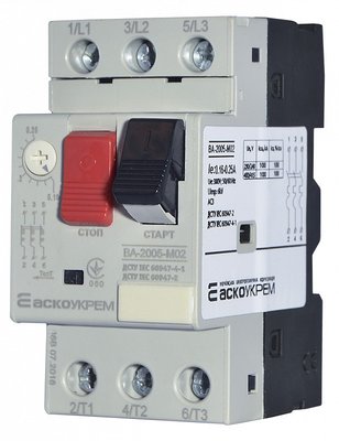 Автоматичний вимикач захисту двигуна УКРЕМ ВА-2005 М02 A0010050014 фото