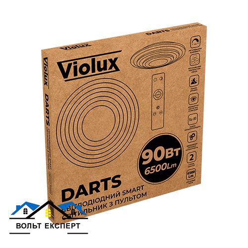 Світильник smart Violux DARTS 90W 30K-60K 6500LM круг-пульт 220465 фото