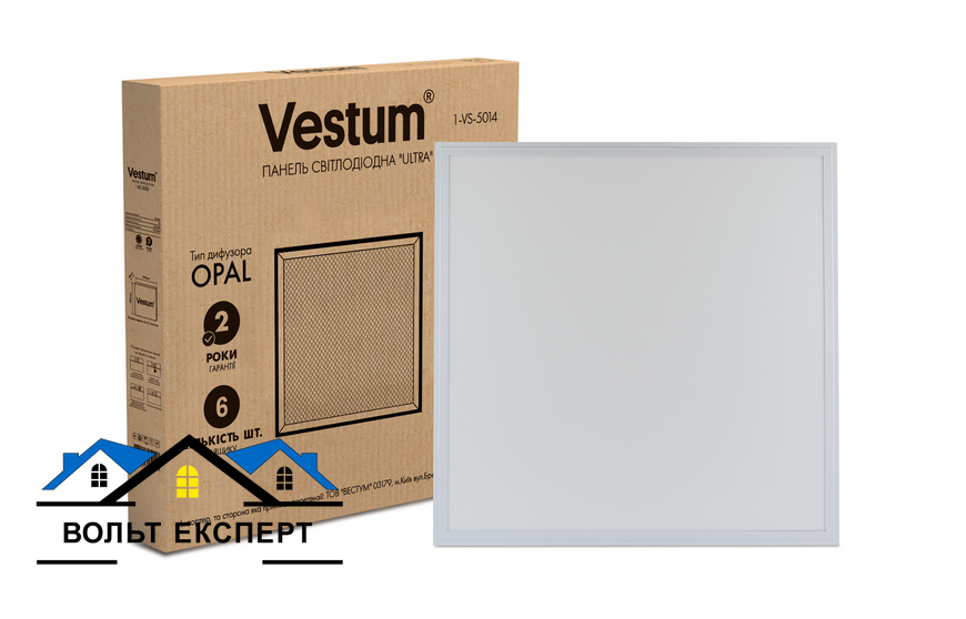 Панель свiтлодiодна LED ULTRA SLIM 40W 600x600 6500K 220V Vestum 1-VS-5014 фото