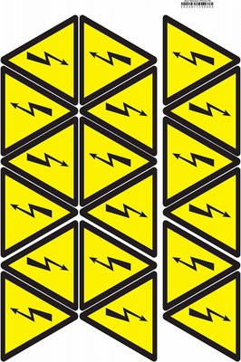 Знак"Небезпека ураження електричним струмом" 100 мм (на аркуші 18 шт) SES01007 фото