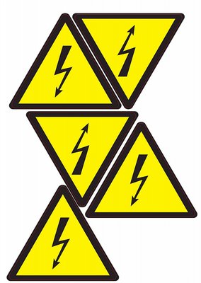 Знак"Небезпека ураження електричним струмом" 160 мм (на аркуші 5 шт) SES01009 фото