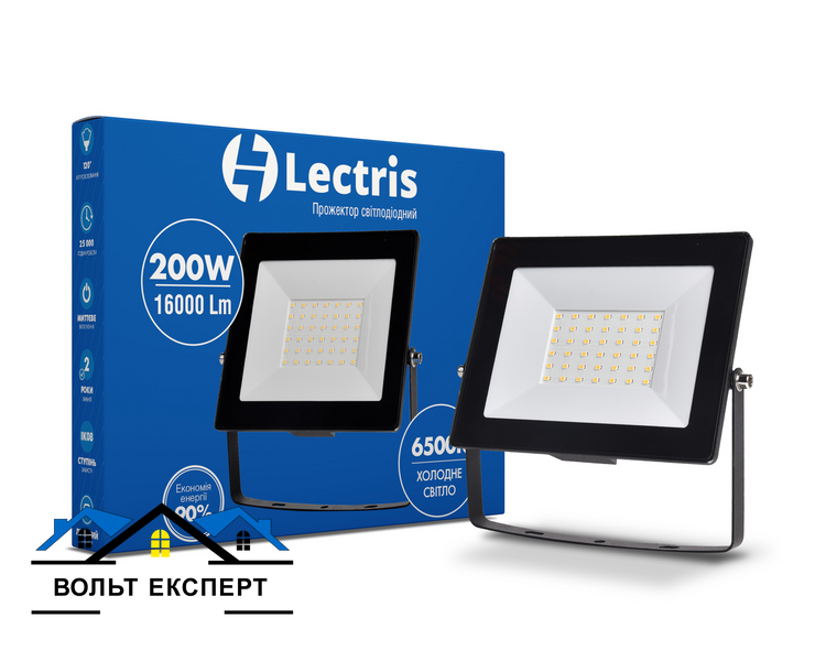 Прожектор LED Lectris 200W 16000Лм 6500K 185-265V IP65 1-LC-3007 1-LС-3007 фото