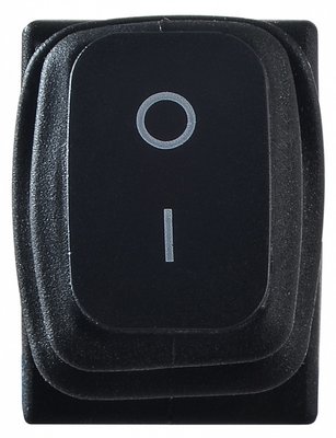 Перемикач 1-клавішний KCD1-2-101W B/B із захистом (чорний) A0140040057 фото