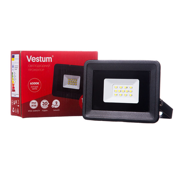 Світлодіодний прожектор Vestum 10W 900Лм 6500K IP65 1-VS-3001 1-VS-3001 фото