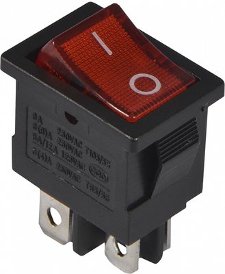 Перемикач 1-клавішний KCD1-4-201N R/B з підсв. (червона) A0140040062 фото