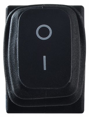 Перемикач 1-клавішний KCD1-4-201W B/B із захистом (чорний) A0140040063 фото
