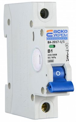 Автоматичний вимикач ВА-2017/B 1р 1А АСКО A0010170044 фото