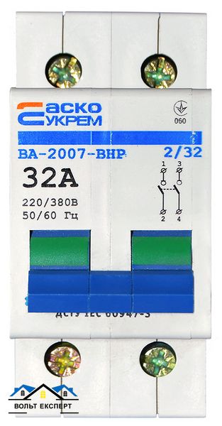 Вимикач-роз`єднувач УКРЕМ ВА-2007 ВРН 2р 32А АСКО A0010070017 фото