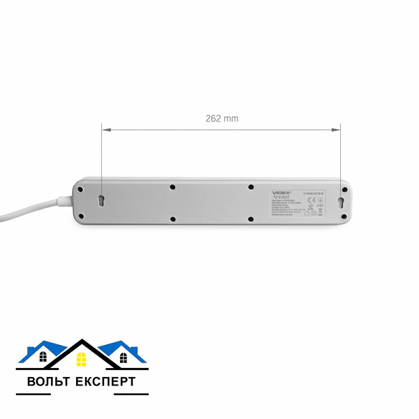 Сетевой удлинитель VIDEX ONCORD з\к 4 места 3 метра 3.4А USB(QC3.0)+USB-C(PD18W)кнопка белый VF-PD43G1QC1PD-W фото