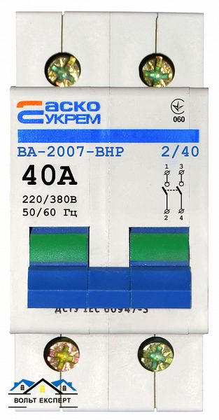 Вимикач-роз`єднувач УКРЕМ ВА-2007 ВРН 2р 40А АСКО A0010070010 фото