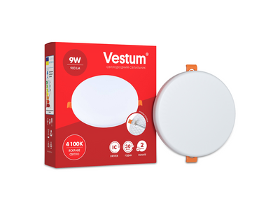 Круглий світлодіодний врізний світильник "без рамки" Vestum 9W 4100K 1-VS-5504 1-VS-5504 фото
