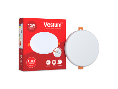 Круглий світлодіодний врізний світильник "без рамки" Vestum 12W 4100K 1-VS-5505 1-VS-5505 фото