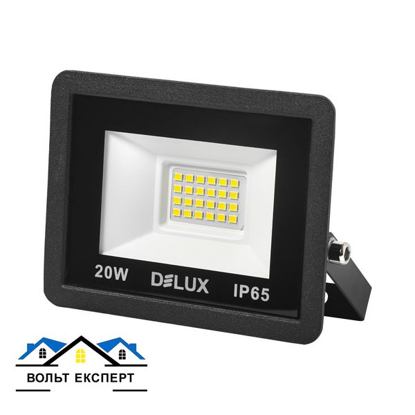 Світлодіодний прожектор DELUX FMI 11 LED 20Вт 6500K IP65 чорний 90021205 фото