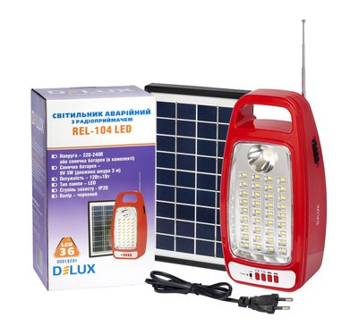 Світильник світлодіодний аварійний DELUX REL-104 (6V4,5Ah) 36 LED 12W+1W 90018291 фото