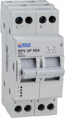 Ручний перемикач нагрузки (І-0-ІІ) RPV 2P 40A АСКО A0010220005 фото