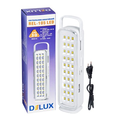 Світильник світлодіодний аварійний DELUX REL-105 (4V2.2Ah) 30 LED 5.5 W 90020135 фото