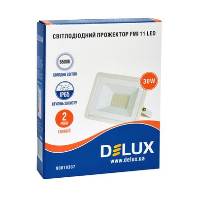 Світлодіодний прожектор DELUX FMI 11 LED 30Вт 6500K IP65 білий 90019307 фото