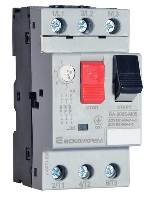 Автоматичний вимикач захисту двигуна УКРЕМ ВА-2005 М05 A0010050017 фото