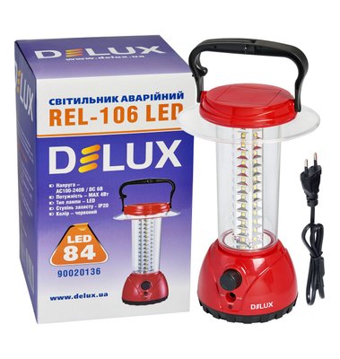 Світильник світлодіодний аварійний DELUX REL-106 (3,7V2,4Ah) 84 LED 4W 90020136 фото
