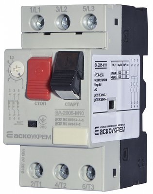 Автоматичний вимикач захисту двигуна УКРЕМ ВА-2005 М10 A0010050004 фото